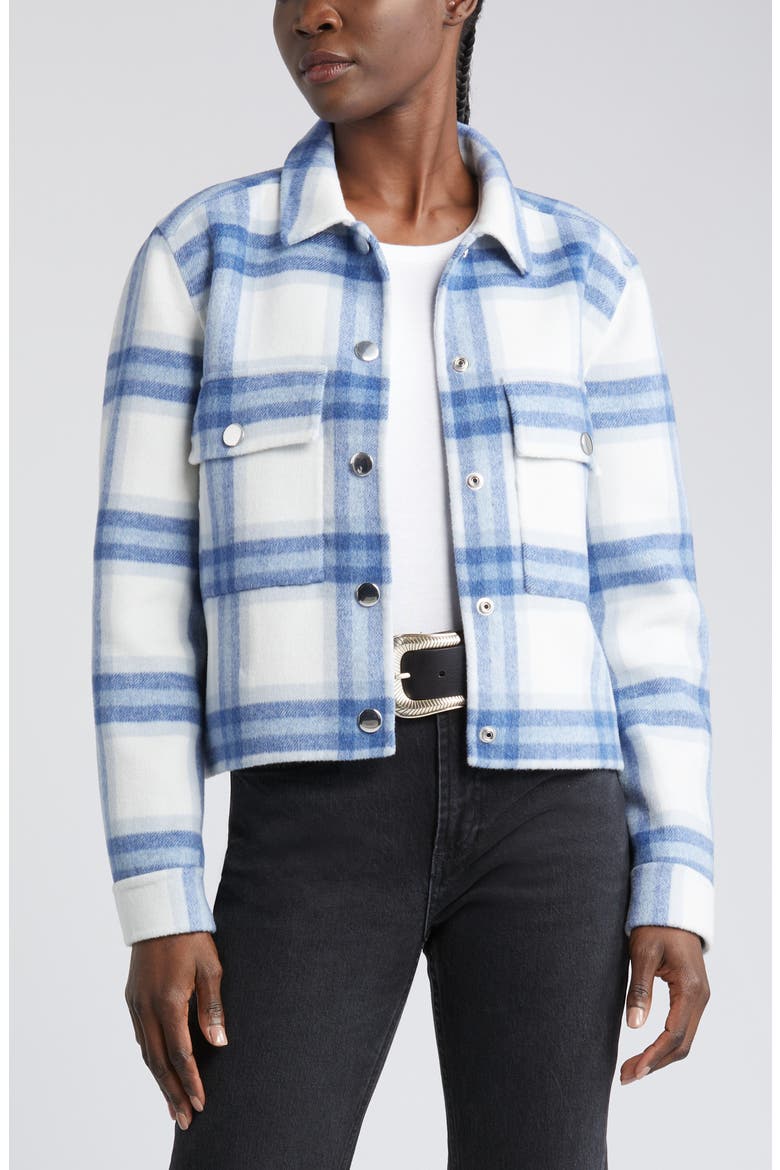 Steffi Plaid Wool Blend Jacket, Alternate, color, IVORY BAY
