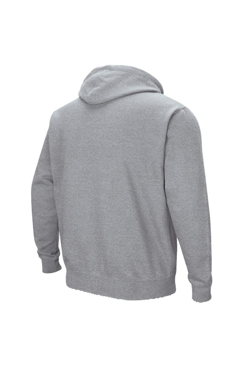 Men's Colosseum Heathered Gray South Dakota Coyotes Arch and Logo Pullover Hoodie, Alternate, color, Heather Gray