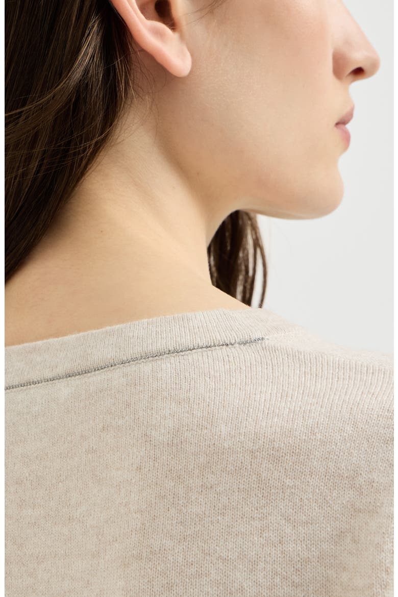 Cashmere sweater with monili, Alternate, color, Oat