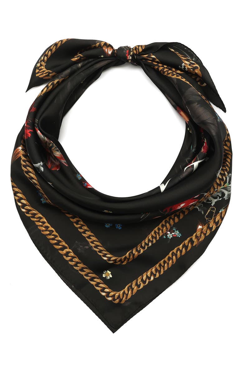 AllSaints Ania Large Square Scarf, Main, color, Black