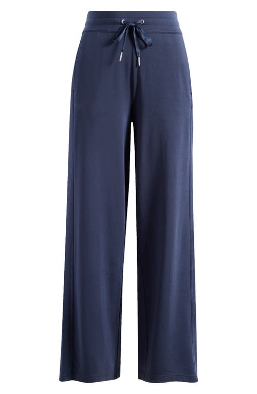 Travismathew Cloud Terry Wide Leg Pants In Navy Blazer In Blue