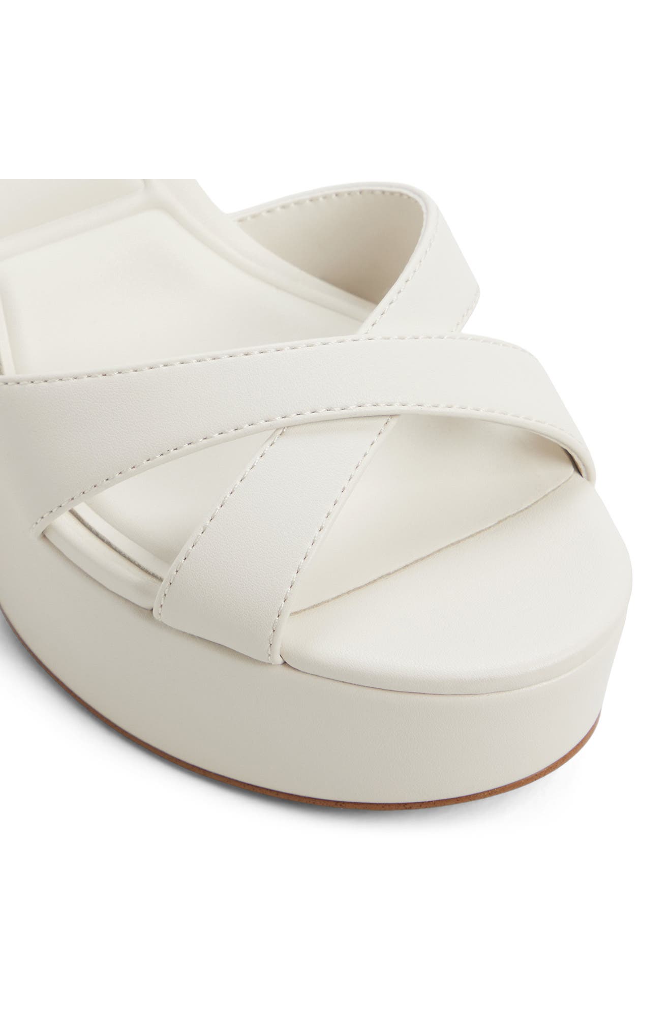 ALDO Rosine Ankle Strap Platform Sandal, Alternate, color, White/ Bone