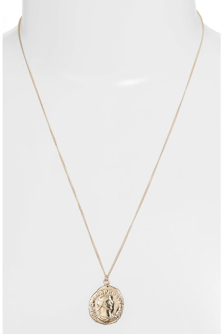 Celine Coin Necklace, Alternate, color, GOLD
