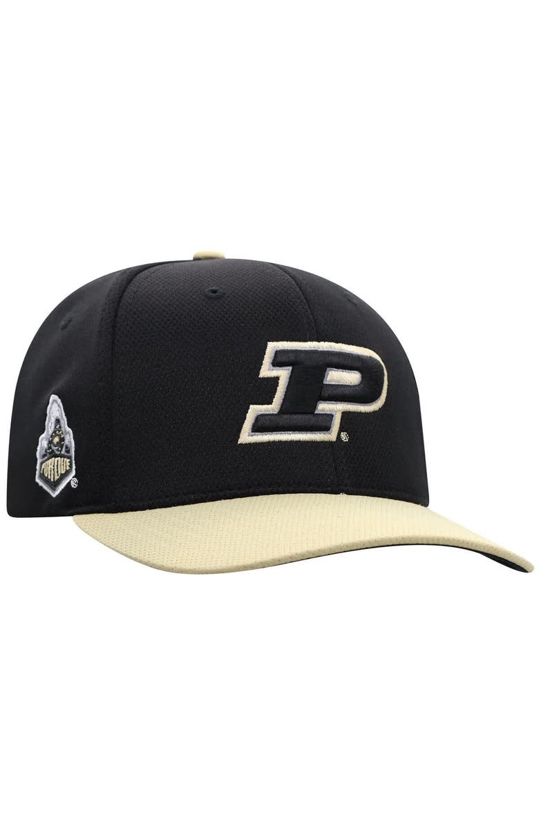 TOP OF THE WORLD Men's Top of the World Black Purdue Boilermakers Reflex Two-Tone Flex Hat, Alternate, color, 
