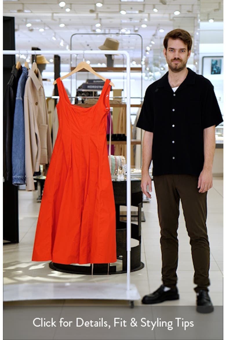 Mariabella Lace-Up Stretch Cotton Midi Dress video