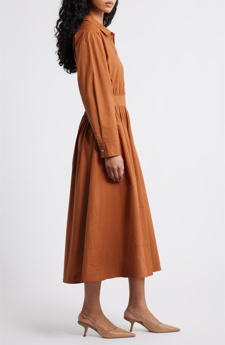 FREEMARKET Long Sleeve Shirtdress, Alternate, color, Rust