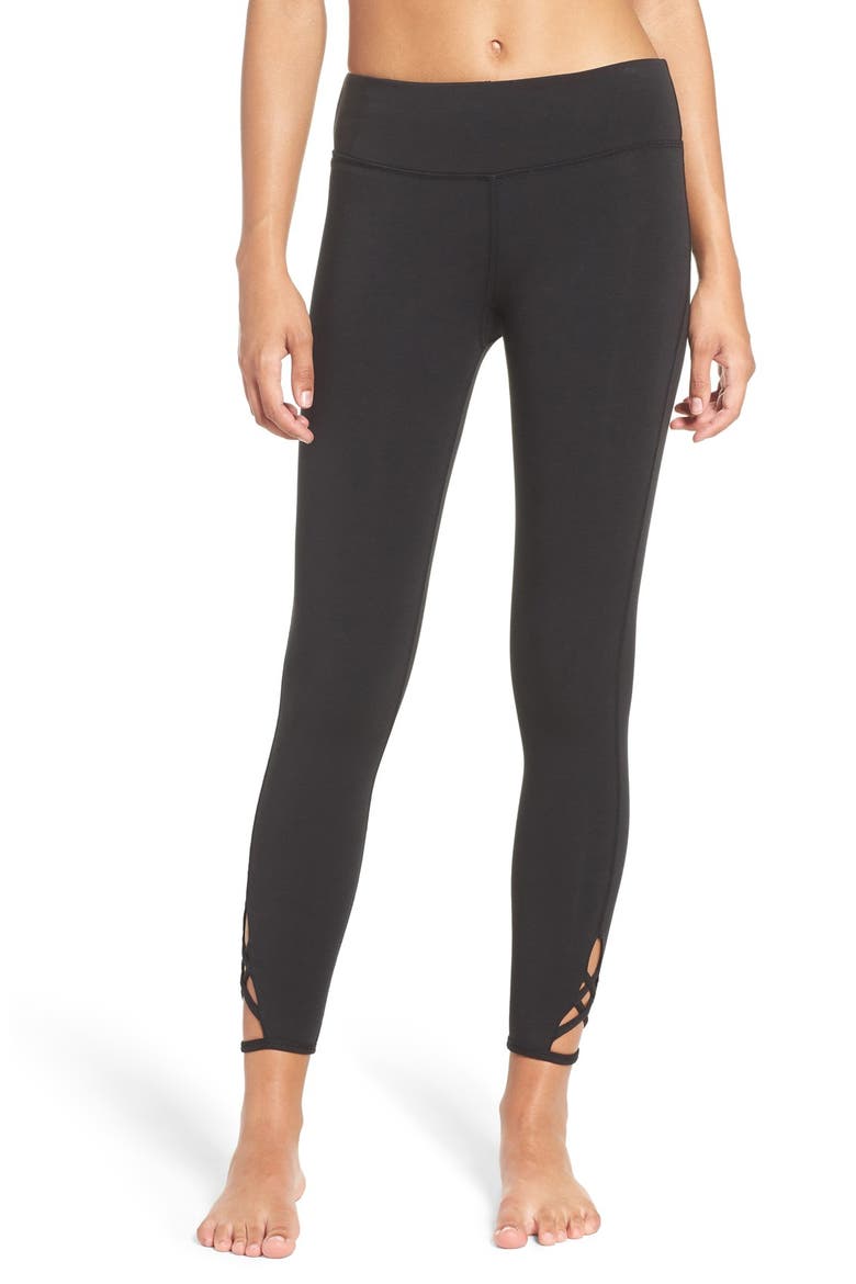 'Lotus' Leggings, Main, color, BLACK