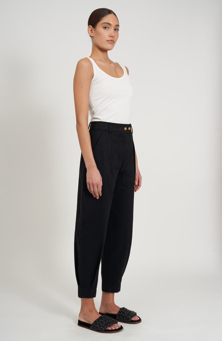 Rebecca Minkoff Houston Pleat Crop Utility Pants, Alternate, color, True Black