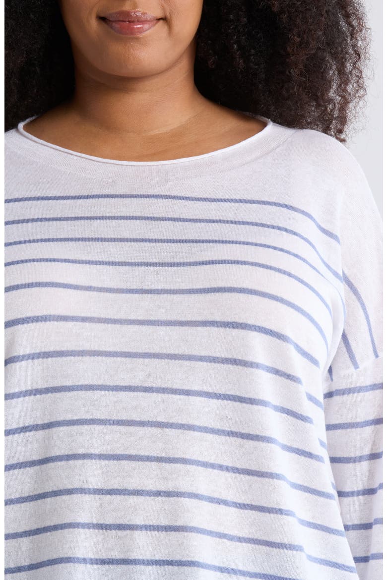 Organic Linen & Organic Cotton Crewneck Sweater, Alternate, color, HAZE