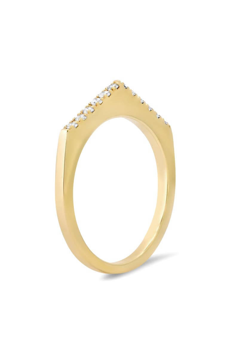 14K Stackable Pave Point Ring, Alternate, color, GOLD