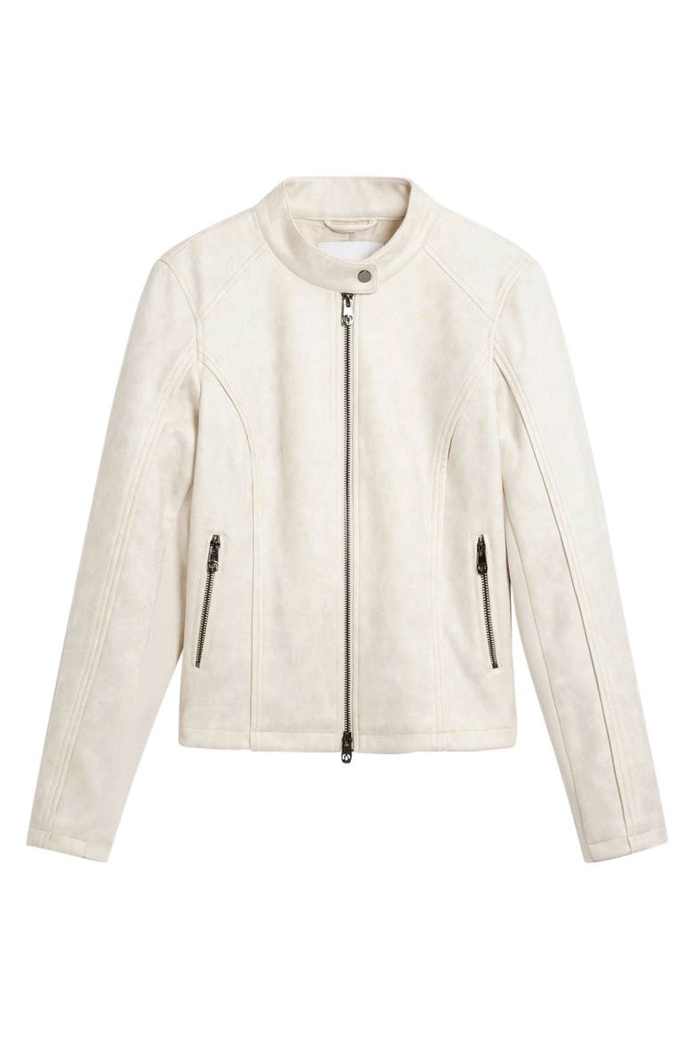 Faux Leather Jacket, Alternate, color, WHITE