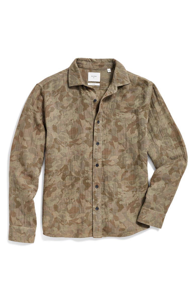 Billy Reid Tuscumbia Standard Fit Jacquard Camo Cotton Button-Up Shirt, Alternate, color,