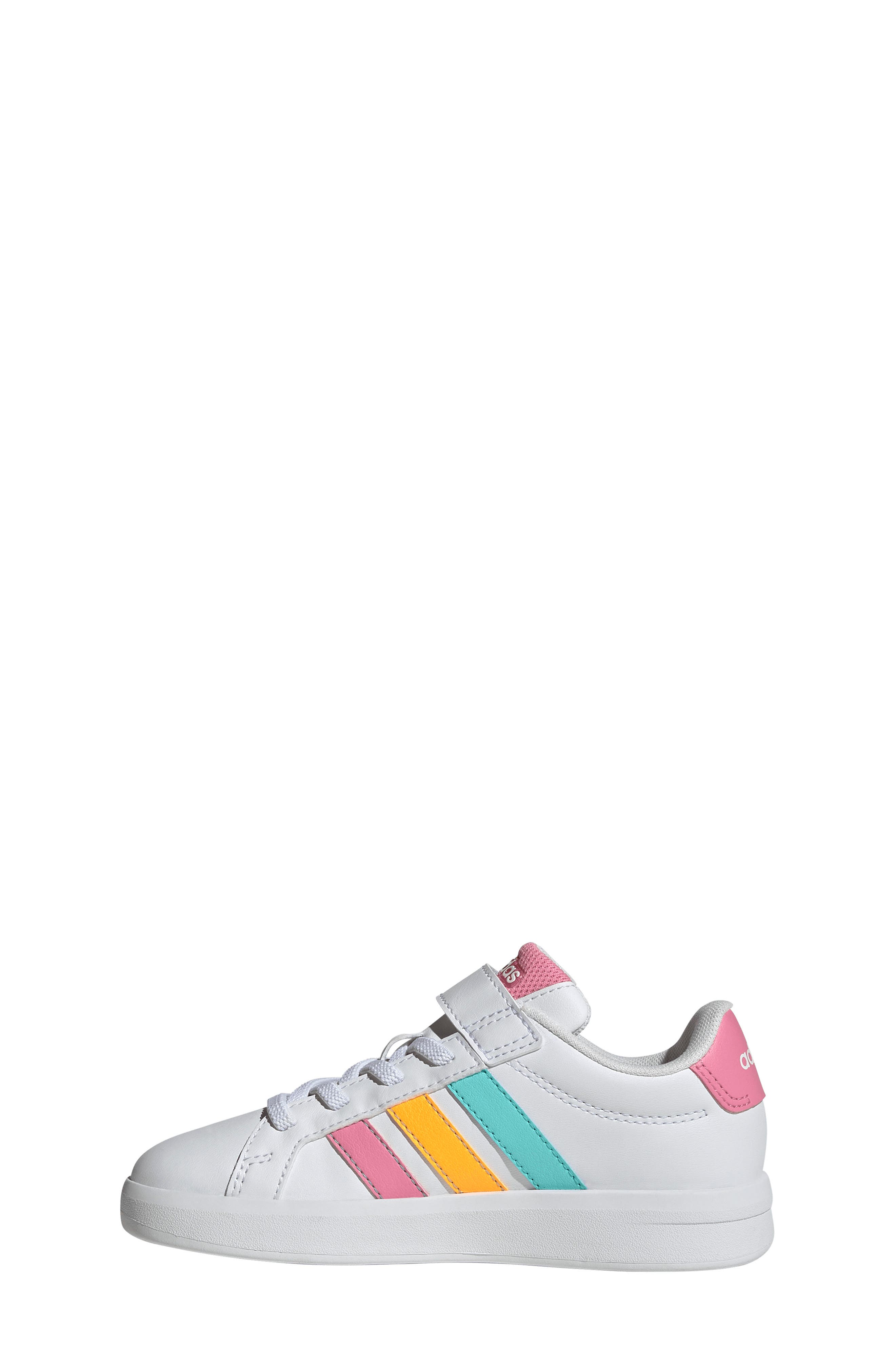 adidas Kids' Grand Court 3-0 Sneaker, Alternate, color, White/ Pink/ Tangerine