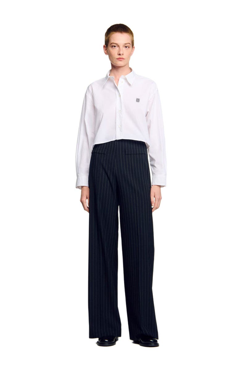 SANDRO Chalk-striped trousers, Alternate, color,