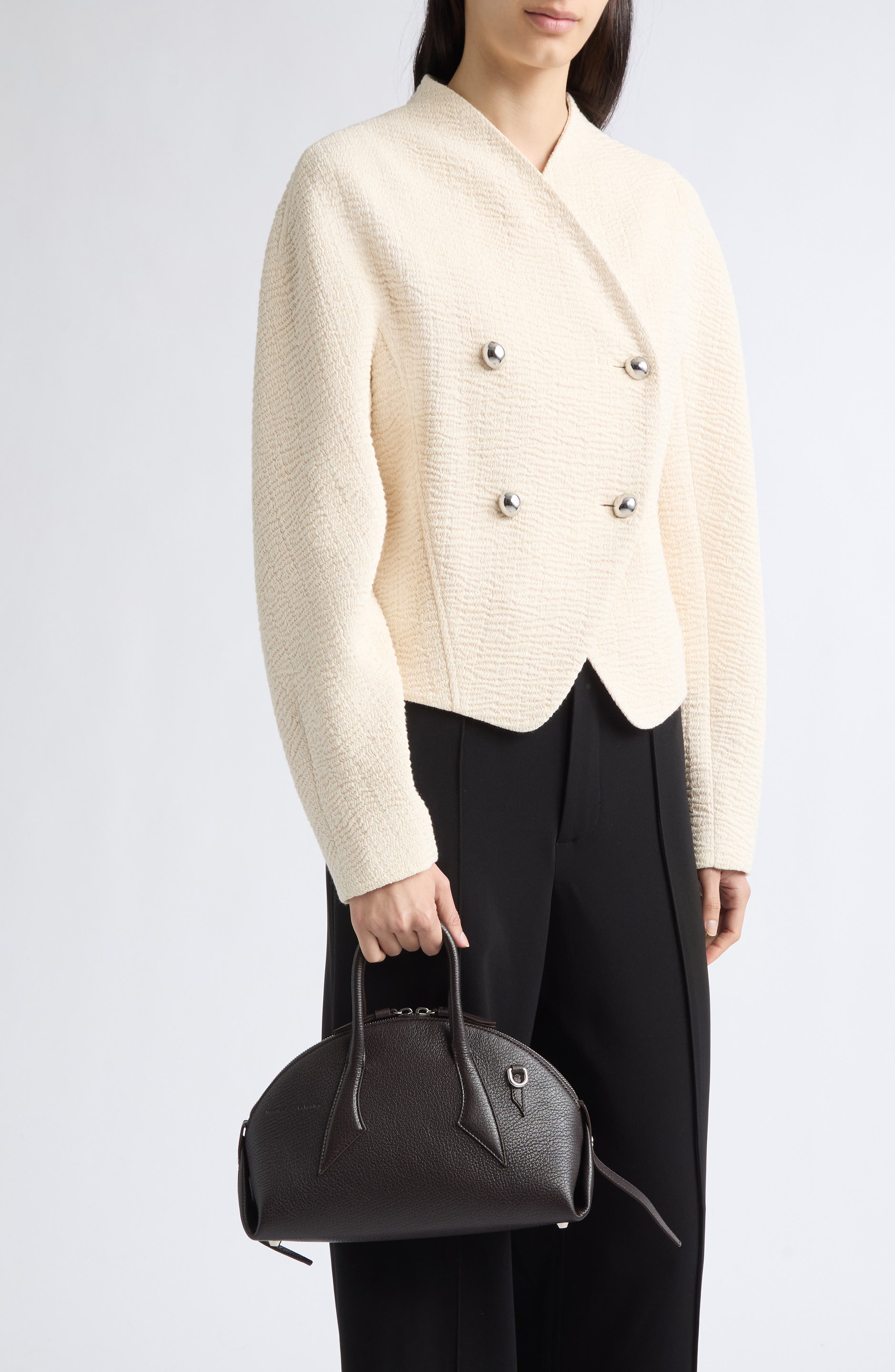 Small Bowler Bag, Alternate, color, EBONY