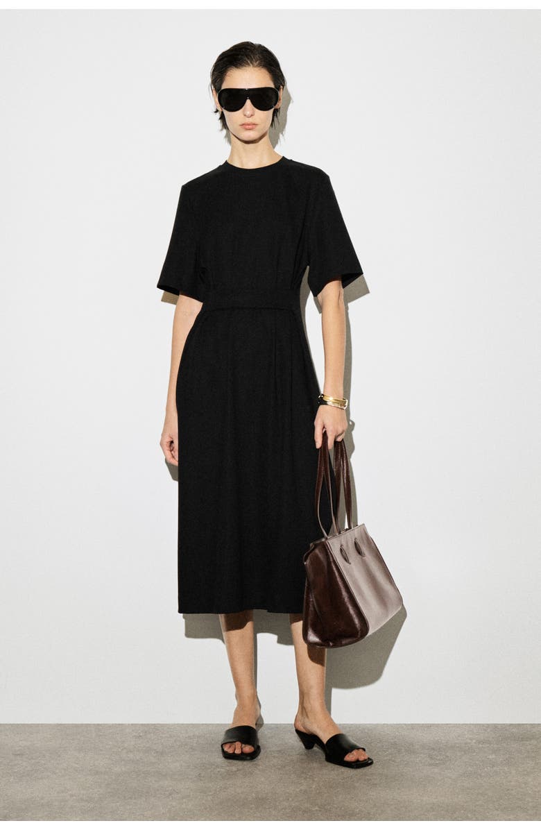 COS Belt-Detail Midi T-Shirt Dress, Main, color,