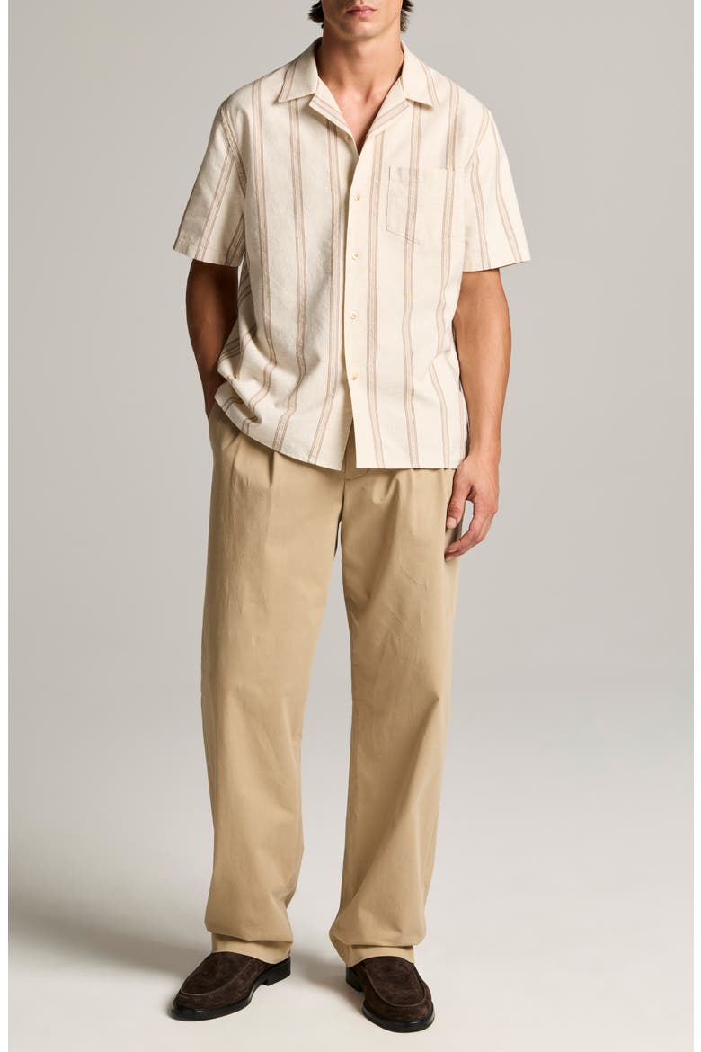 Cove Stripe Cotton & Hemp Cabana Shirt, Alternate, color, MIDLAND/SMOCK WHITE