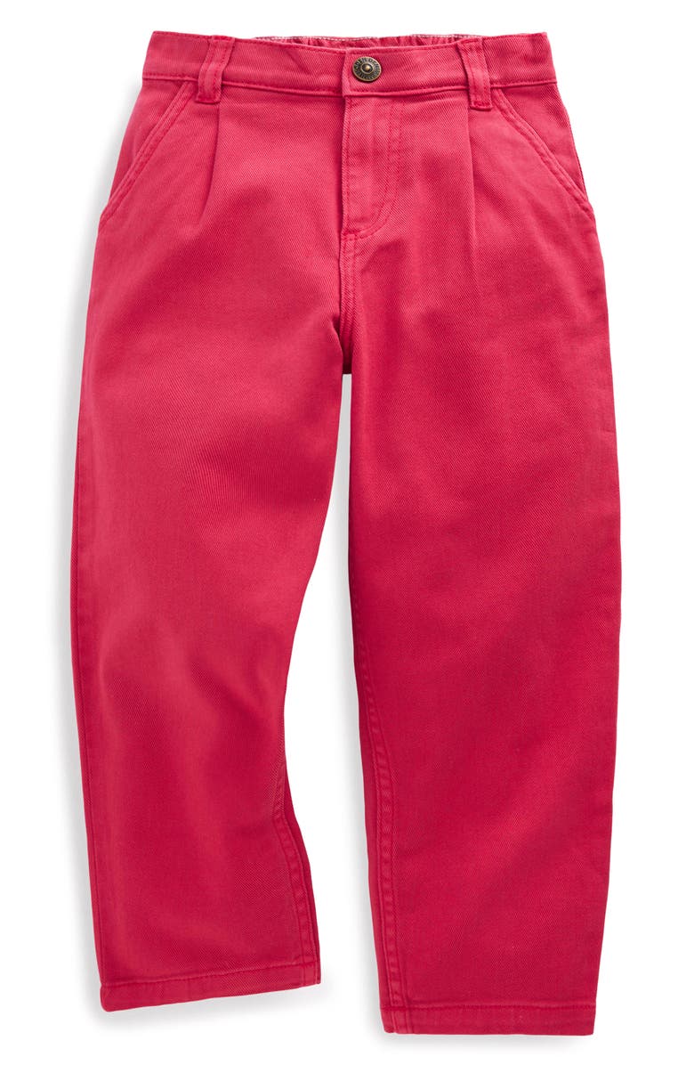 Mini Boden Kids' Pleat Front Jeans, Main, color, Raspberry Pink