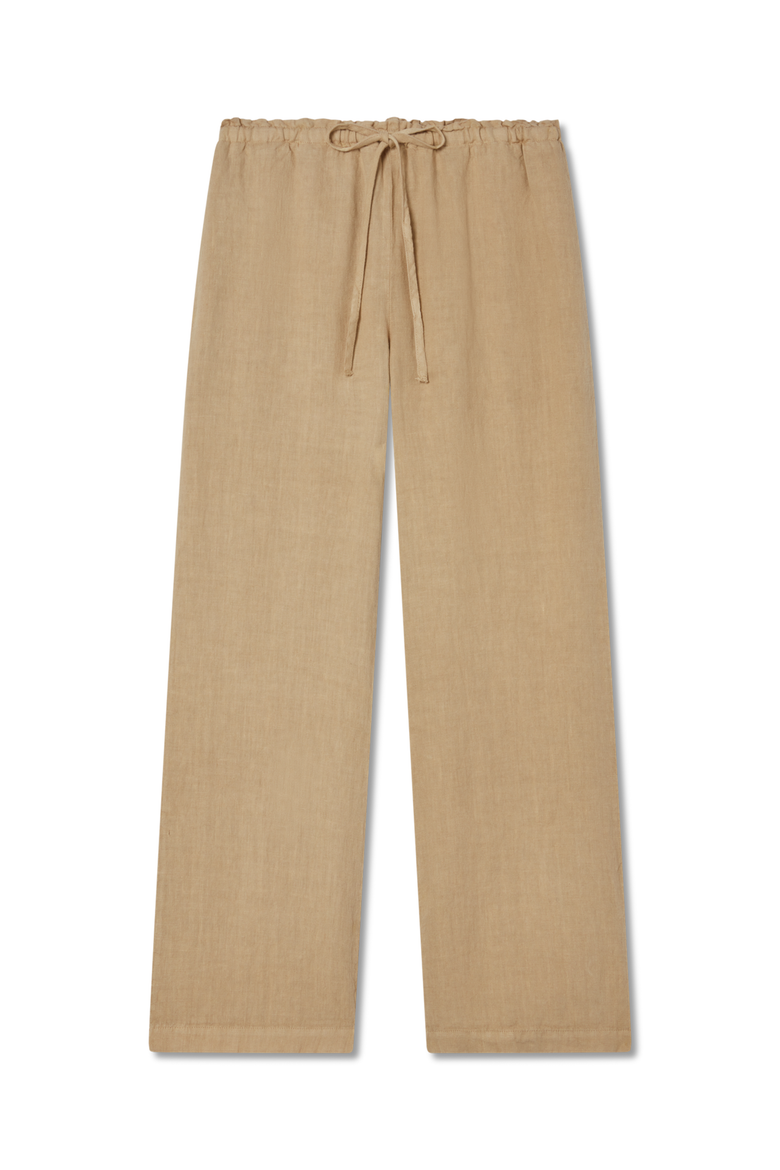 Delphine Linen Pant, Main, color, TOFFEE