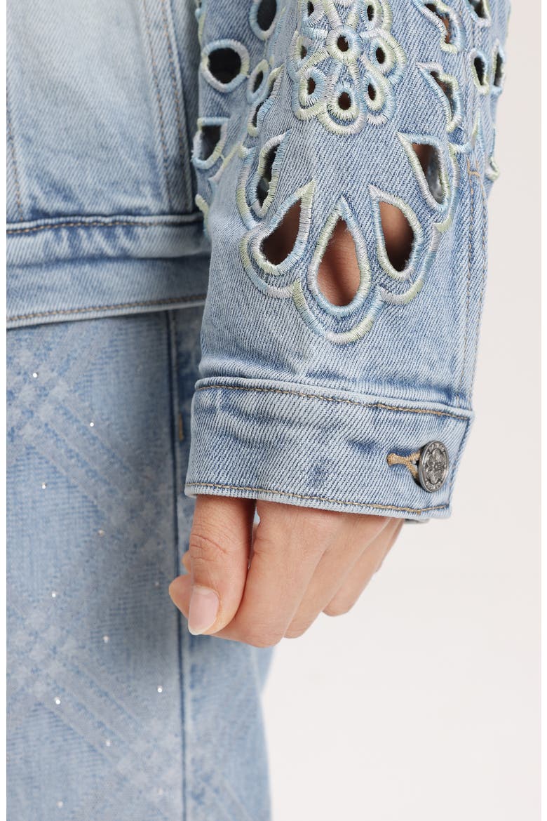 Embroidered Denim Jacket, Alternate, color, GAIA