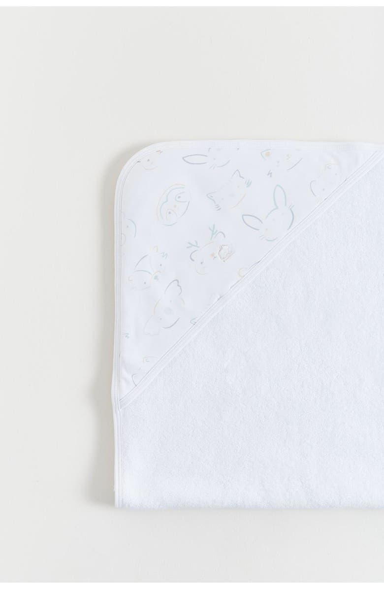 Babycottons Premium Pima Cotton Grey Small Hooded Towel For Infant, Alternate, color, Multicolor