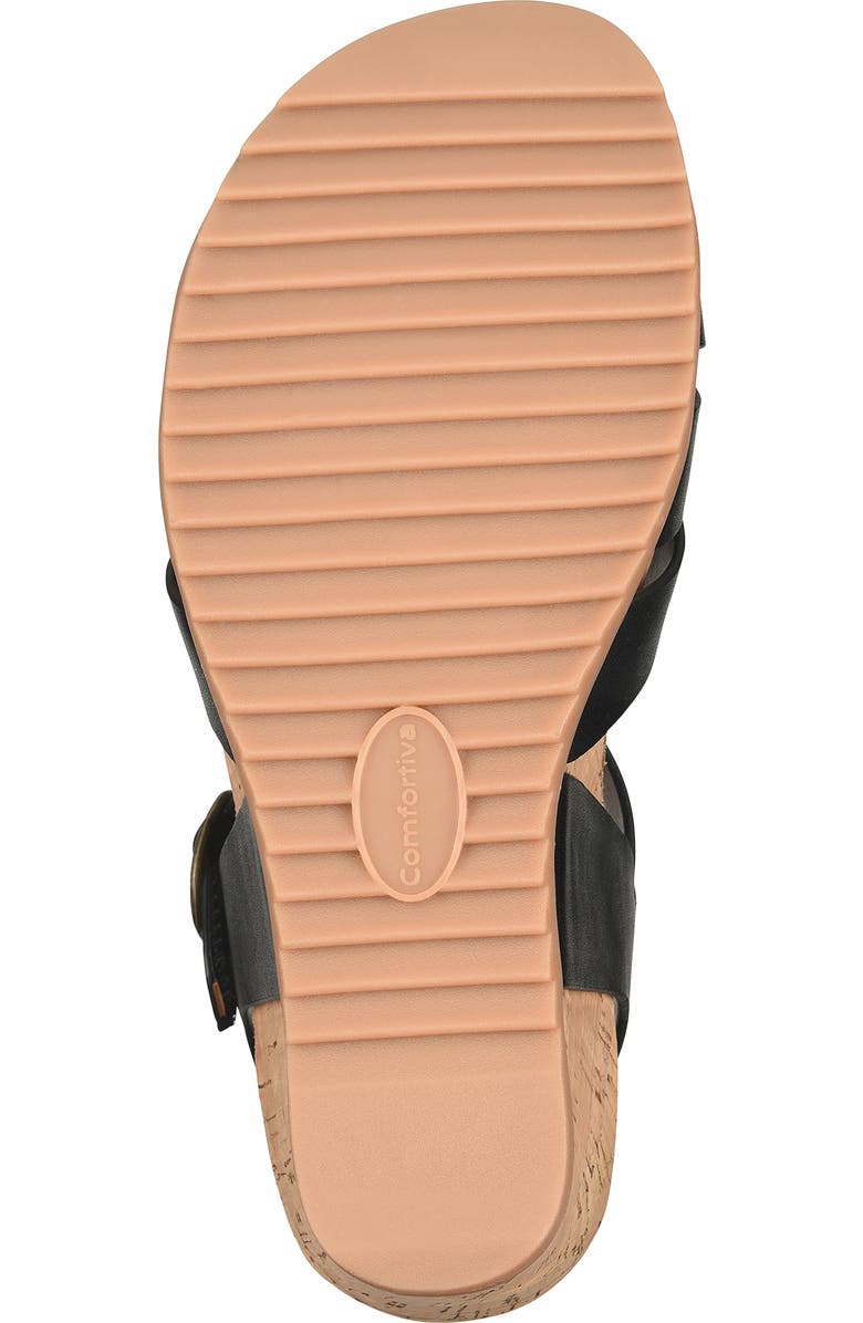 Comfortiva Taralyn Wedge Sandal, Alternate, color, Black/ Black