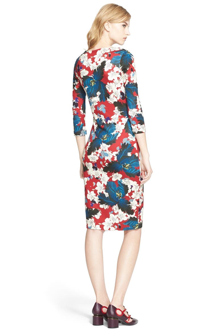 'Ohana' Print Ponte Jersey Dress, Alternate, color, RED/ MULTI