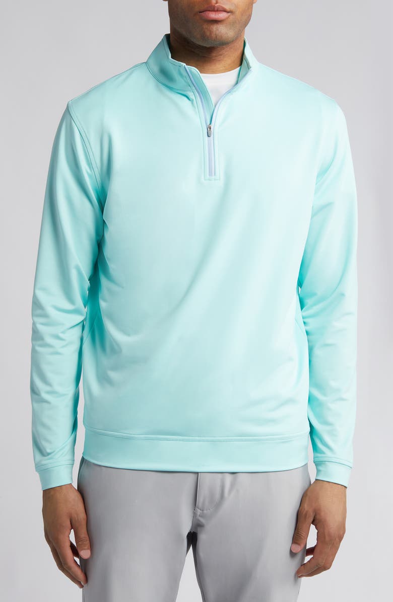 Peter Millar Perth Mélange Performance Quarter Zip Sweatshirt, Main, color, 