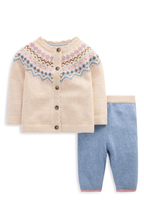 Kids' Fair Isle Knitted Cardigan & Leggings Set