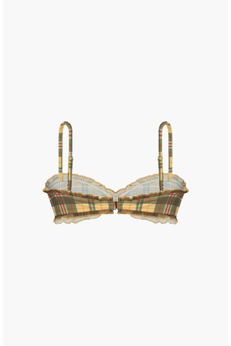 Bralette Bikini Top, Alternate, color, Yellow Plaid