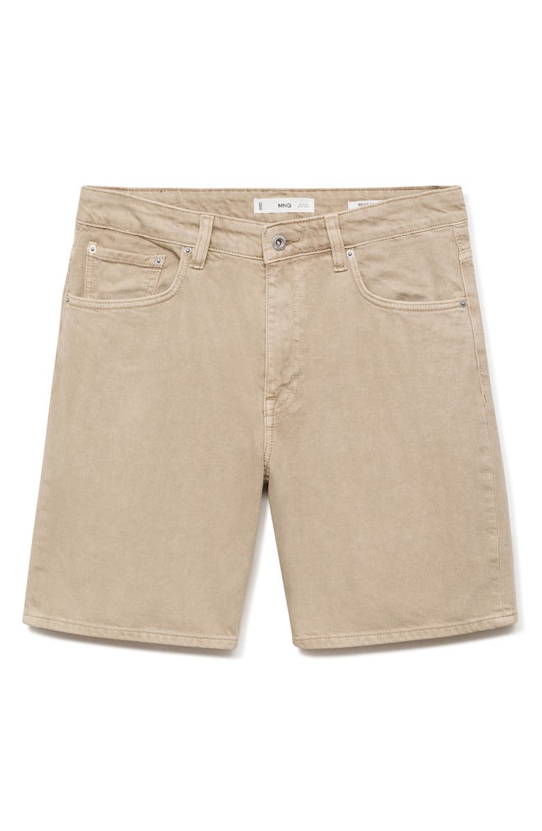 MANGO Denim Bermuda Shorts, Alternate, color, Light/ Pastel Grey