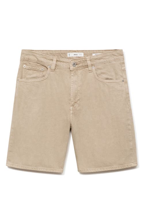 Mango Denim Bermuda Shorts In Neutral