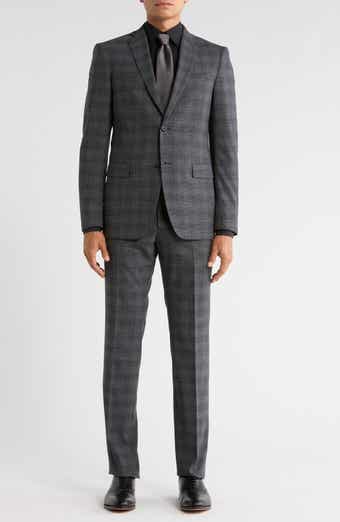 John Varvatos Star USA Plaid Wool Blend Suit