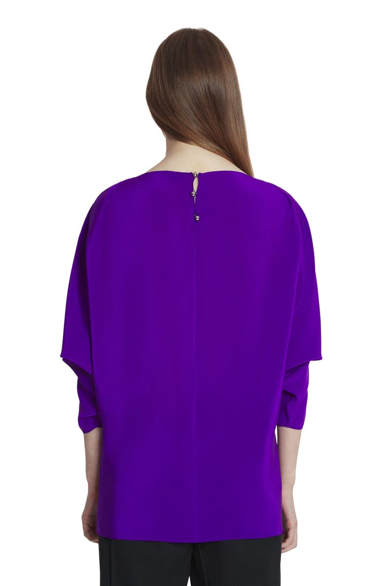 Lanvin Silk Top With Openwork Sleeves, Alternate, color, 