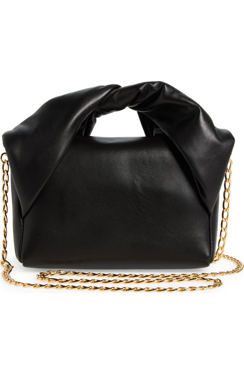 JW Anderson Small Twister Leather Top Handle Bag, Alternate, color, Black