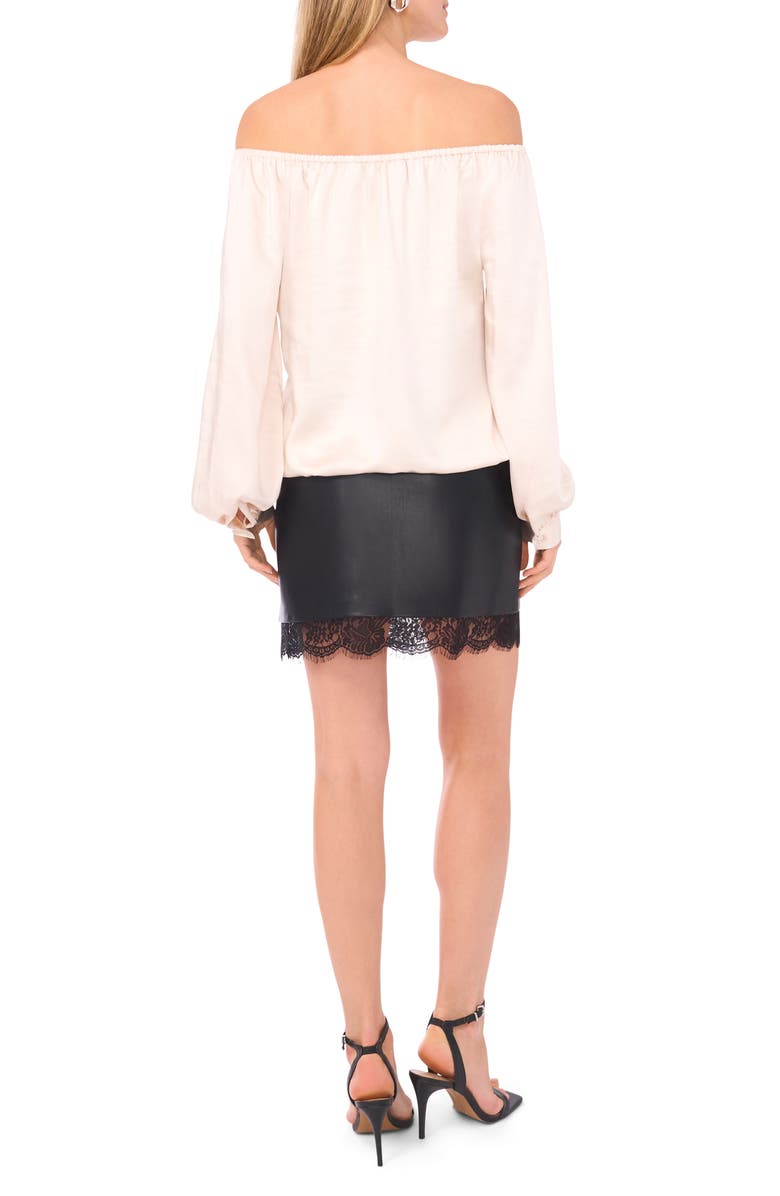 Vince Camuto Off the Shoulder Satin Top, Alternate, color, Birch