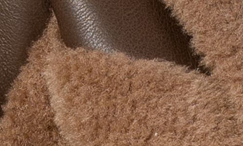 Beivy Faux Fur Trim Faux Leather Jacket In Brown