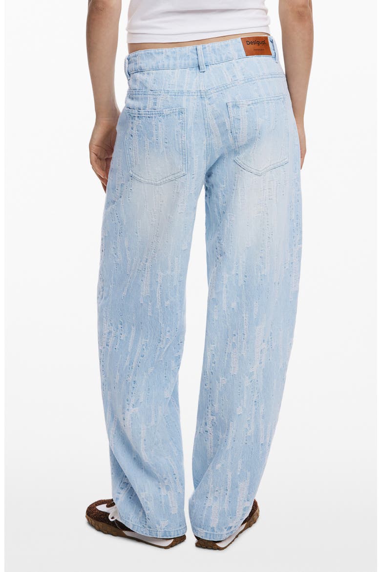 Distressed Stripe Wide Leg Jeans, Alternate, color, LIGHT BLUE