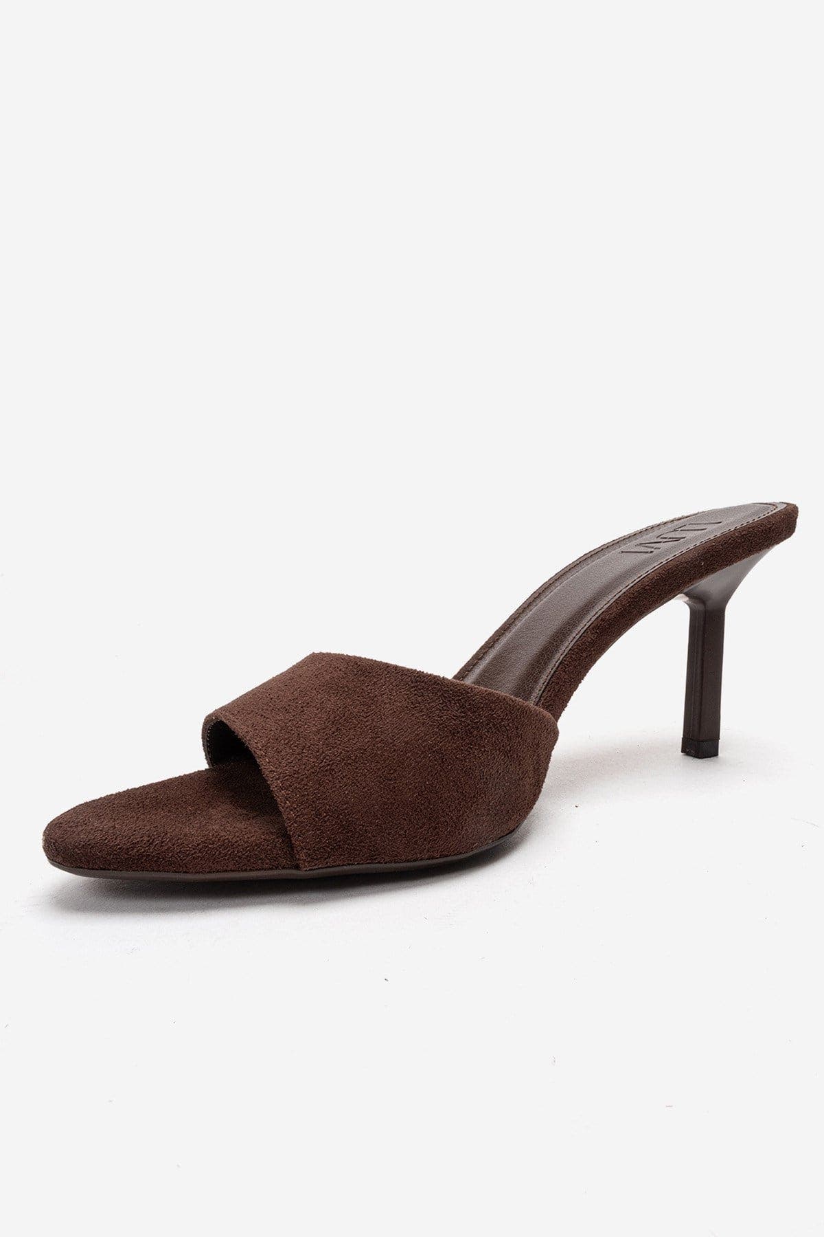 Prologue Shoes Varelan Stiletto Sandal, Alternate, color, Brown Suede