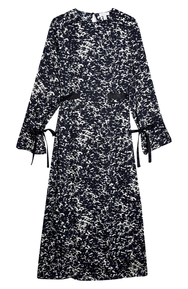 Topshop Boutique Tie Tent Long Sleeve Midi Dress, Alternate, color,