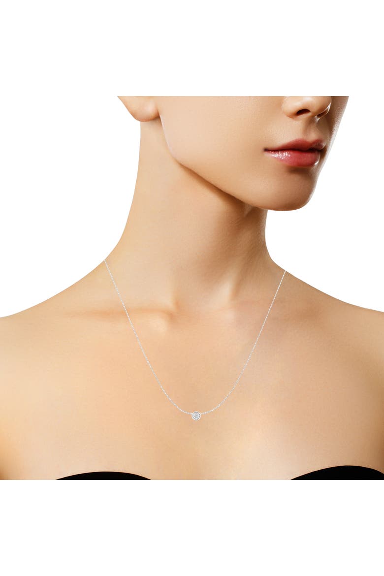 Silver 1/2 Cttw Diamond Bezel 18" Pendant Necklace, Alternate, color, White