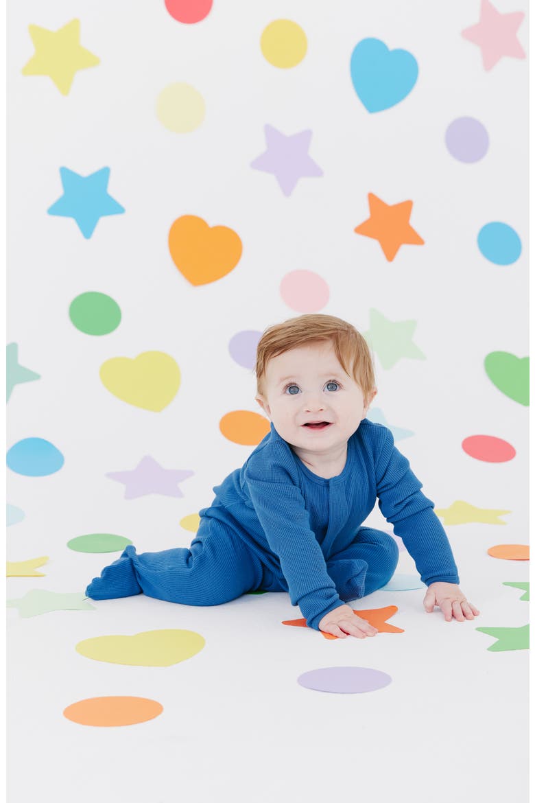 Kids' Waffle Footie, Alternate, color, DKBLU