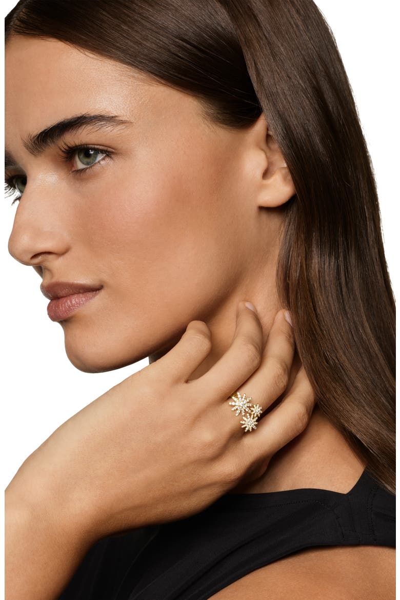 Starburst Pavé Diamond Ring, Alternate, color, GOLD