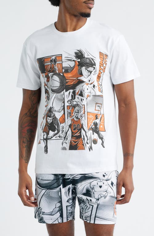 Overtime Anime Collage Cotton Graphic T-shirt In Multi