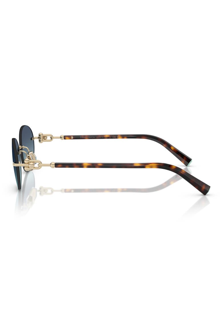 56mm Gradient Oval Sunglasses, Alternate, color, PALE GOLD / AZURE BLUE