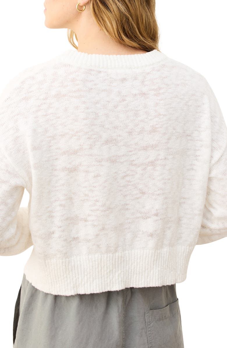 Marine Layer Seabreeze Crewneck Slubbed Cotton Sweater, Alternate, color, Cream