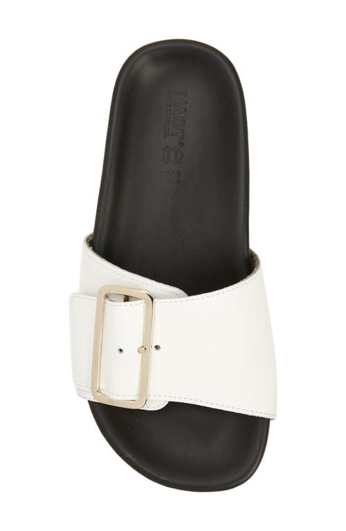 Naot Tahiti Slide Sandal In Soft White Leather