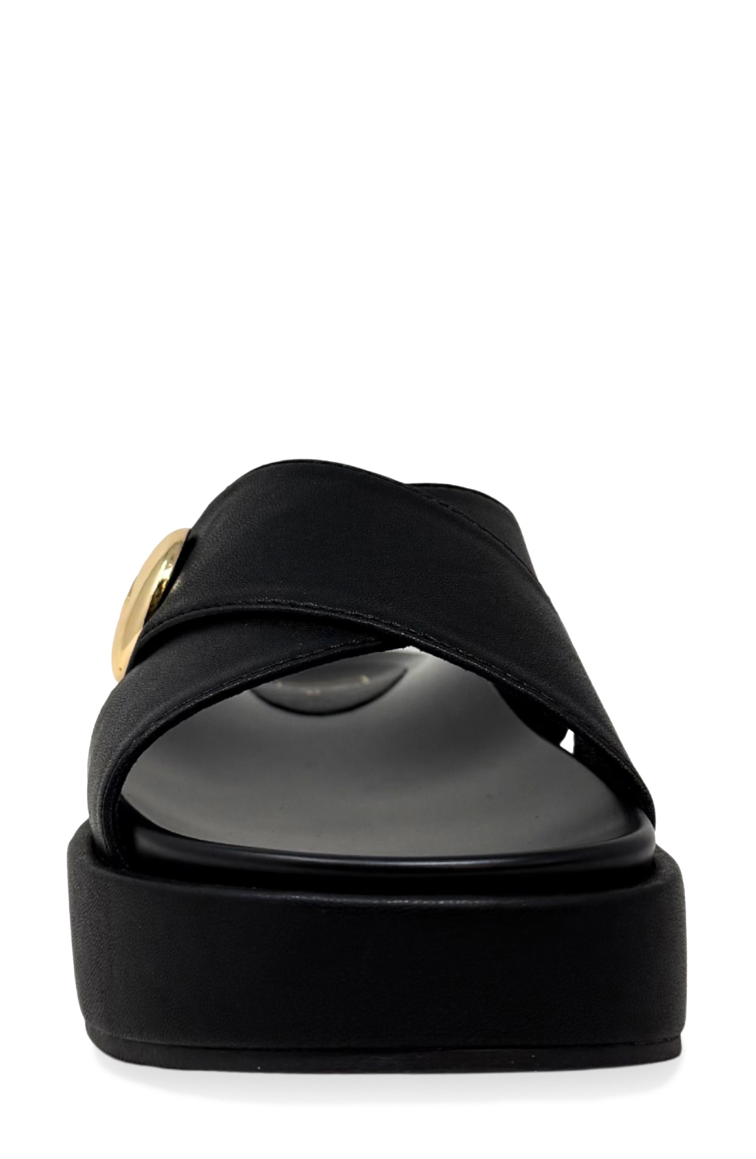 SHUSHOP Katie Platform Slide Sandal, Alternate, color, Black