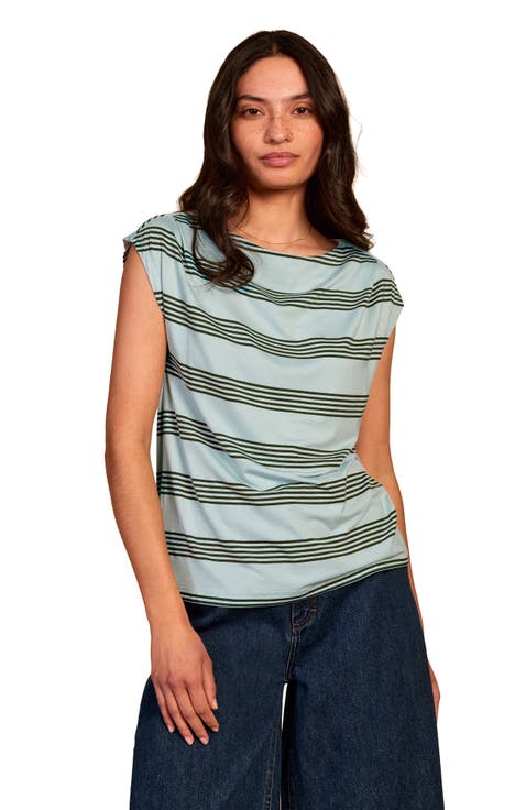 Slash Neck Cap Sleeve T-Shirt