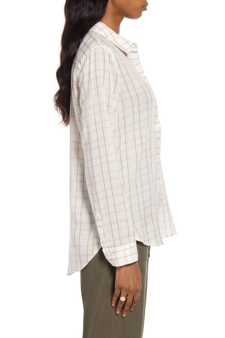 Classic Drapey Shirt, Alternate, color, IVORY- PINK AVACHECK